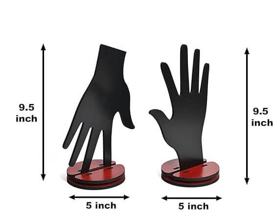 Engineered Wood Finger Rings Jewellery Stand Hand Shaped Ring Holder Premium Mannequin (Pack Of 2)