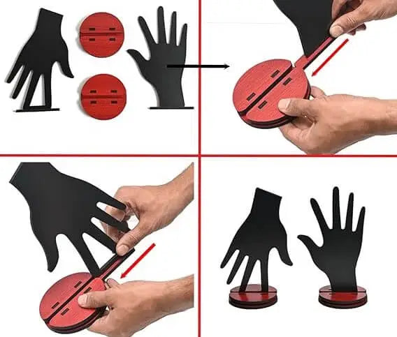 Engineered Wood Finger Rings Jewellery Stand Hand Shaped Ring Holder Premium Mannequin (Pack Of 2)