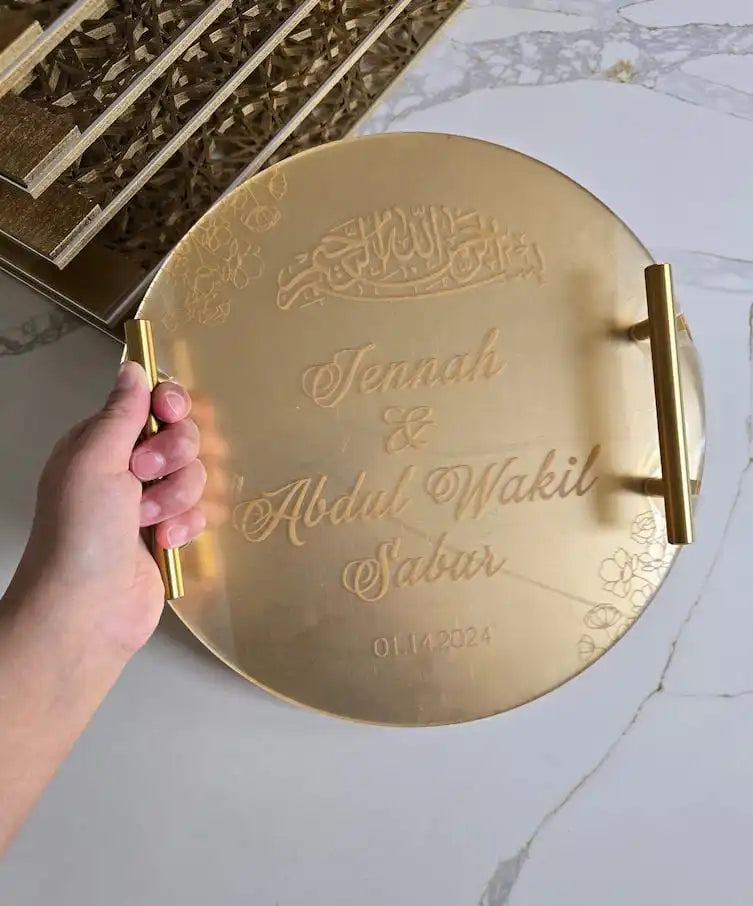 Beautiful laser engraved acrylic ring tray-Decorative Tray for couple