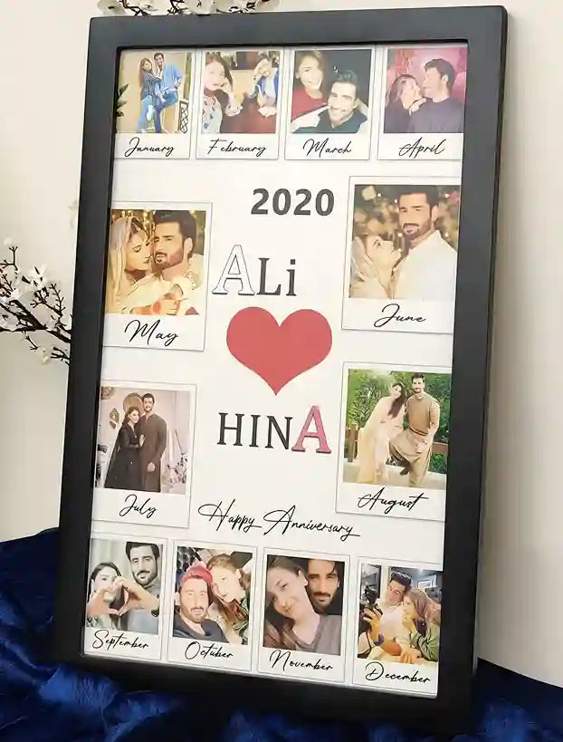 Best Anniversary Gift – 12 Months Couple Polaroid Memory Frame