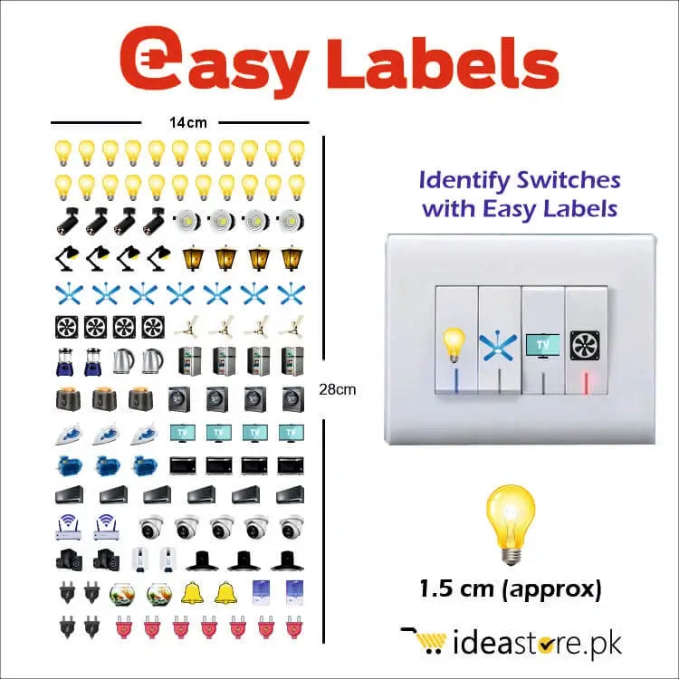 Easy Switch Labels, 3D Switch Identifiers, Switch Stickers Multicolor (119 Pcs)