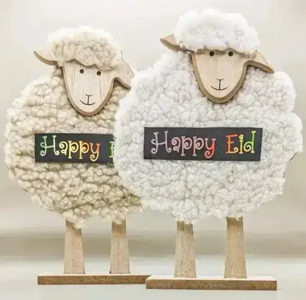 Wooden Eid Mubarak Table Stand Decoration gift, eid ul adha sheep decoration, Eid party Decor
