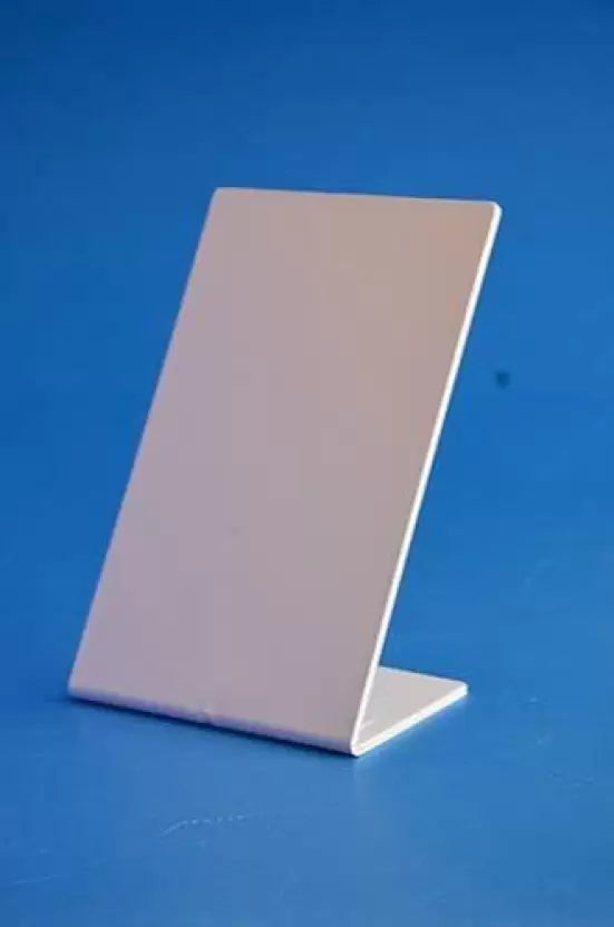 A5 Size, Acrylic High Quality QR Code Stand Bar Code Stand , Acrylic QR Code Display Stand L Shape Portrait Style Display Stand (White)
