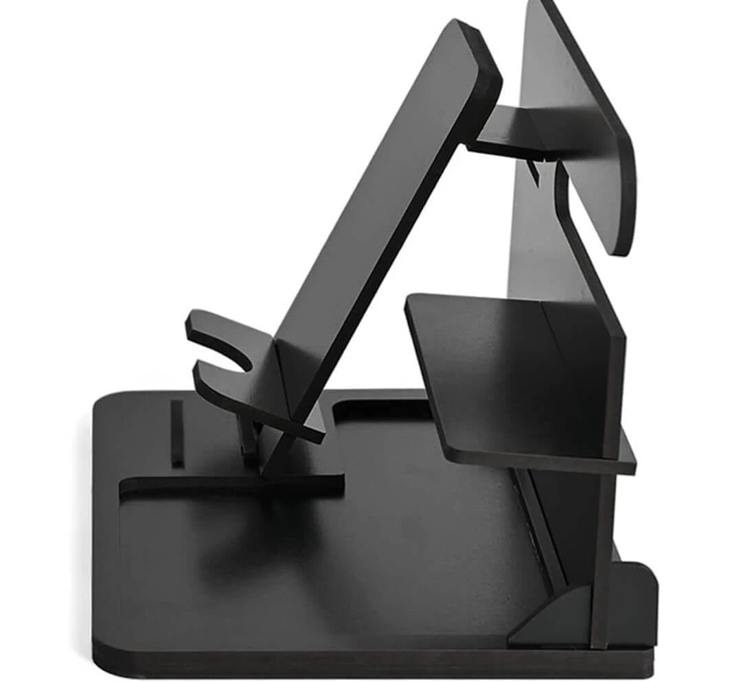 Desk Organizer & Docking Station (6 in 1) with Mobile Stand Gift for Him Gift for Husband Gift for Brother Table Organizer (Black)