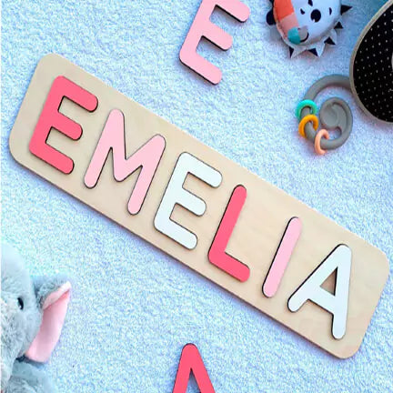 Customized Name Puzzle, Toys for Toddler, Baby Shower, New Baby Gift, First Birthday Gift