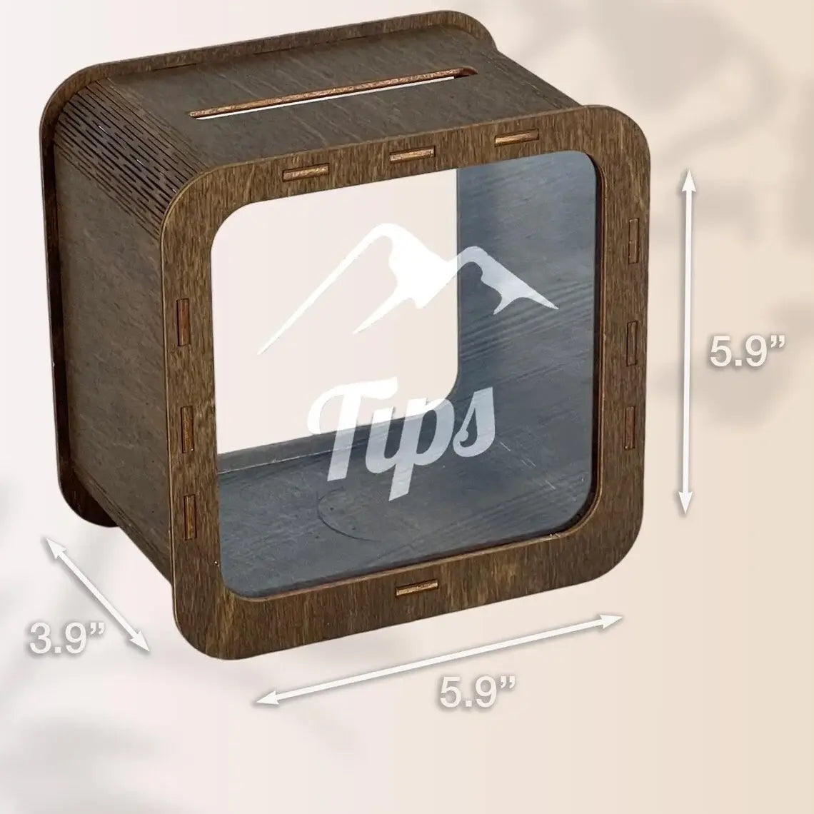 Elegant Wooden Tip Box with Transparent Acrylic Panels