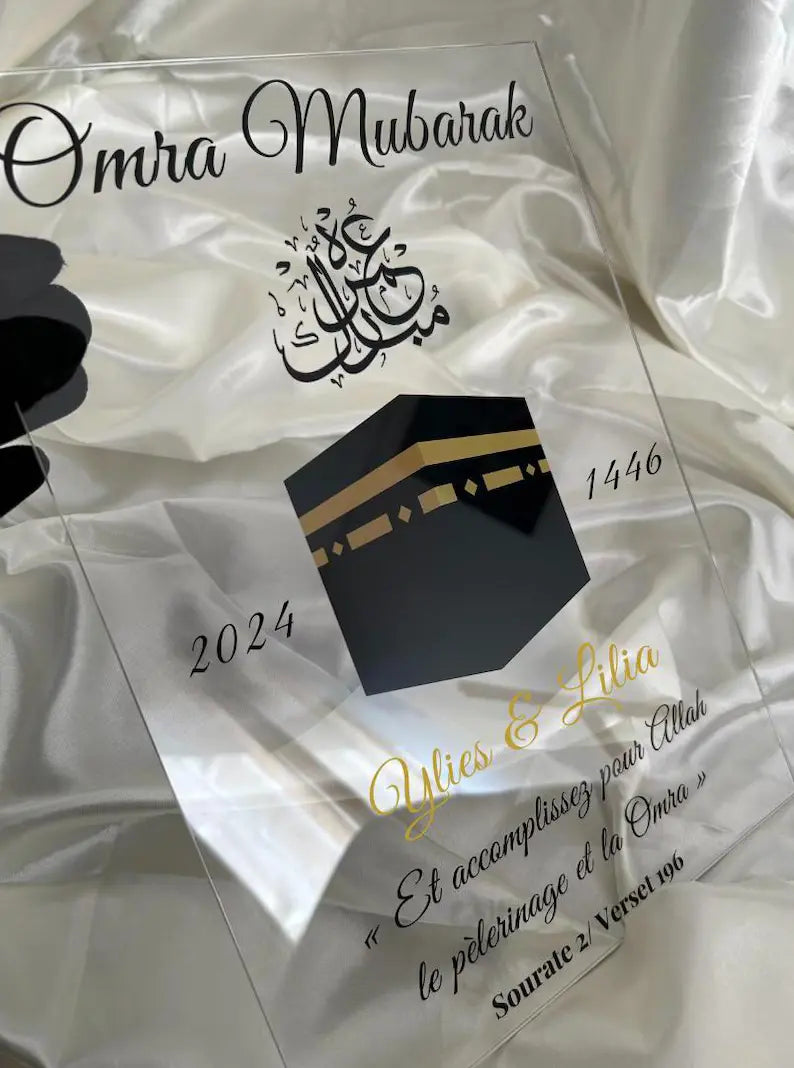 "HAJJ/OMRA" BOARD Customizable Islamic Plexiglass Acrylic prayer invocation poster Islam