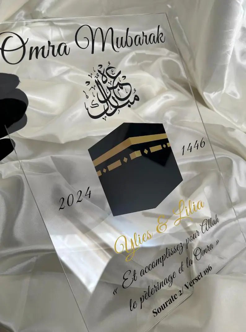 "HAJJ/OMRA" BOARD Customizable Islamic Plexiglass Acrylic prayer invocation poster Islam