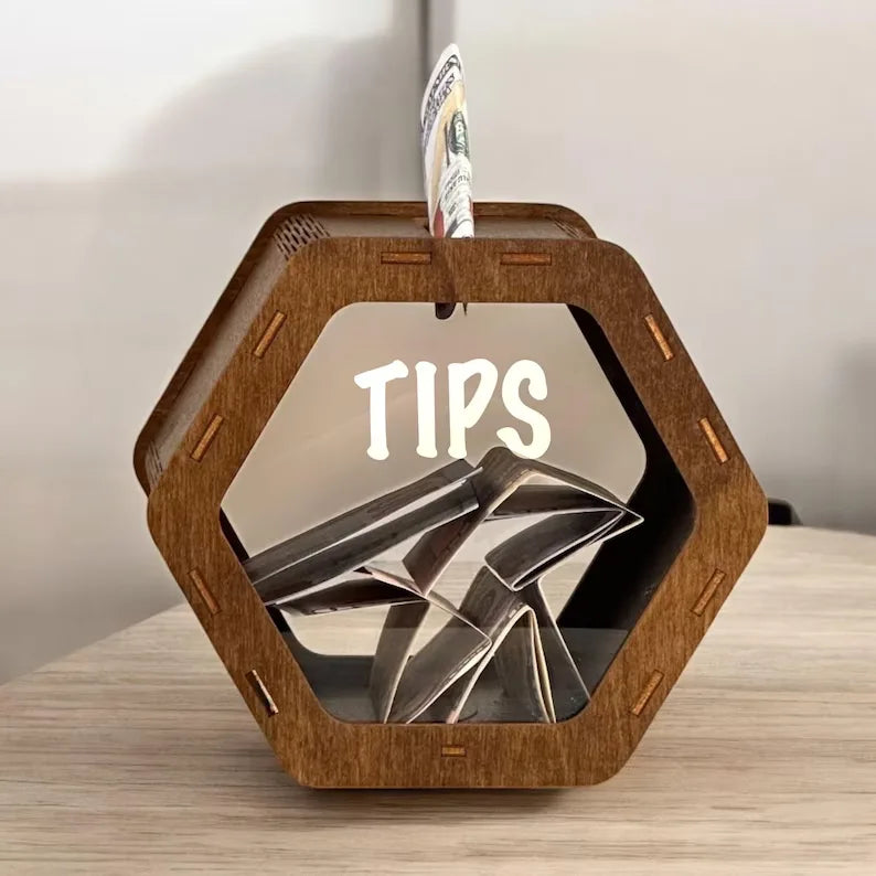 Restaurant Tip Box, Wooden Tipping Box, Custom Money Box, Wooden Donation Box, Charity Box, Wood money Bank