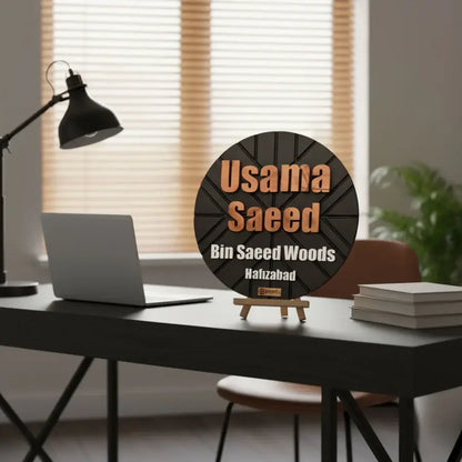 Customised Heritage Wooden Name & Logo Frame