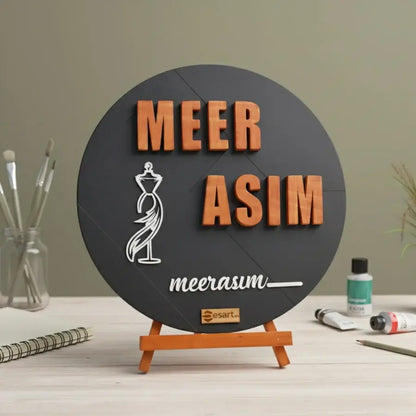 Customised Heritage Wooden Name & Logo Frame