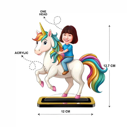 Personalized Mini Me: Riding Unicorn With Girl