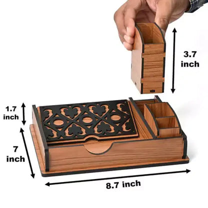 Tissue Paper Holder for Dining Table with Toothpick Holder Designer 5 Compartment Dining Table Accessories for Home Decor