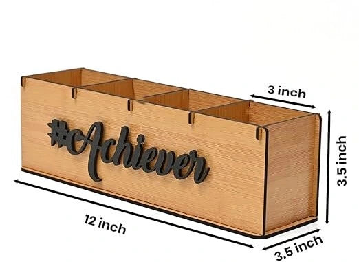 Multifunctional Office Supplies Desk Organiser Table Stationery Office Organizer, Motivational gift  (Achiver (Bamboo))