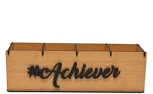 Multifunctional Office Supplies Desk Organiser Table Stationery Office Organizer, Motivational gift  (Achiver (Bamboo))