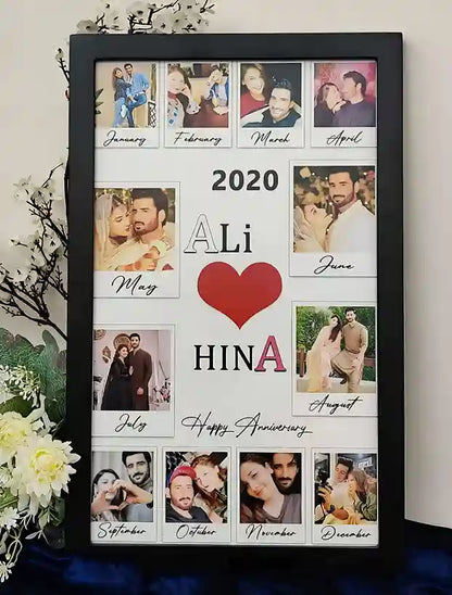 Best Anniversary Gift – 12 Months Couple Polaroid Memory Frame