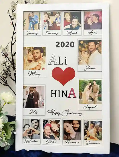Best Anniversary Gift – 12 Months Couple Polaroid Memory Frame