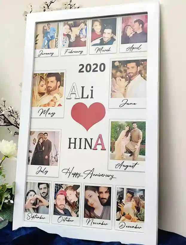 Best Anniversary Gift – 12 Months Couple Polaroid Memory Frame