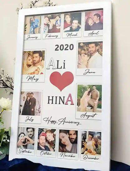 Best Anniversary Gift – 12 Months Couple Polaroid Memory Frame