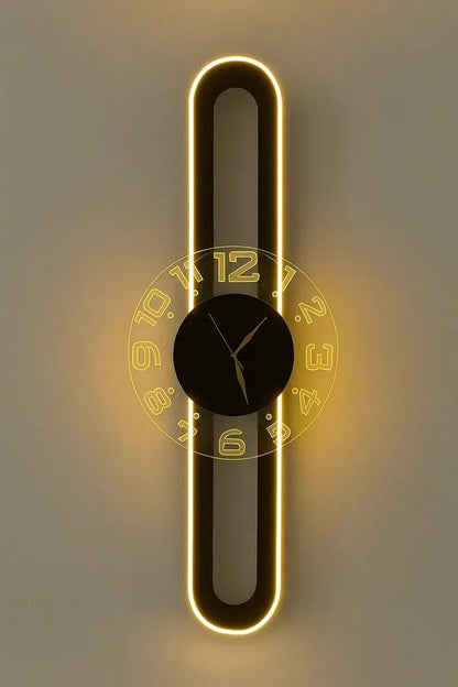 AuraClock 2-in-1 vertical and Horizontal clock Home and Office Wall with neon light ambiance