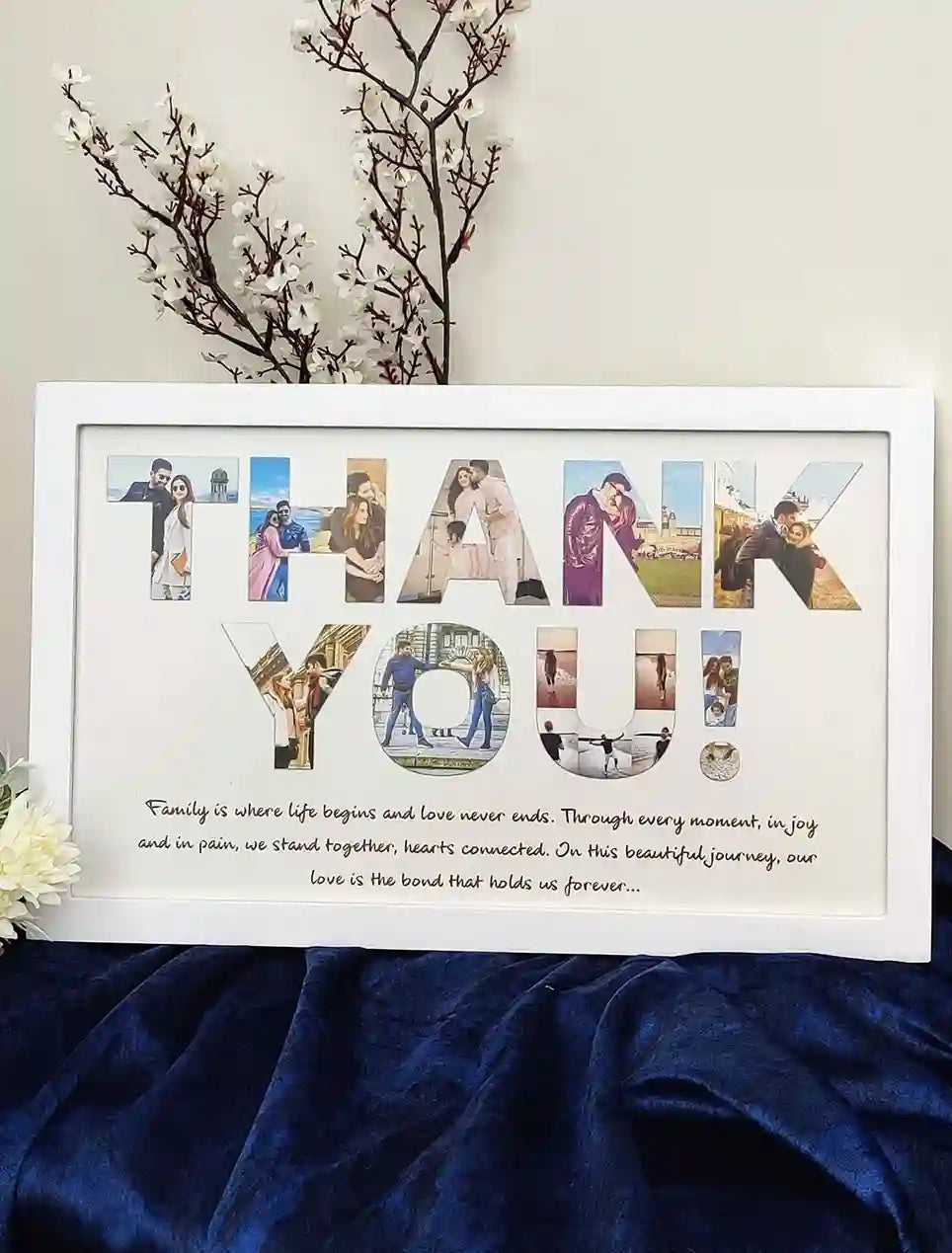 Custom Thank You Photo Frame – Memory Gift for Family, Wife, Husband