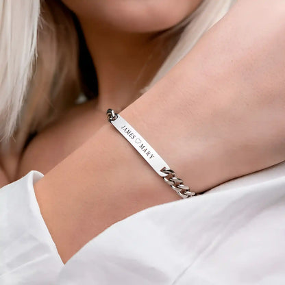 Named Chain Bracelet Original Chrome Polished