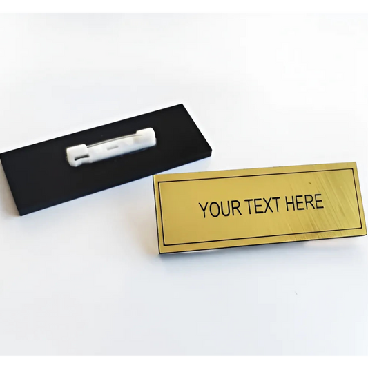 Customise/Personalise Gold Base acrylic name Badge