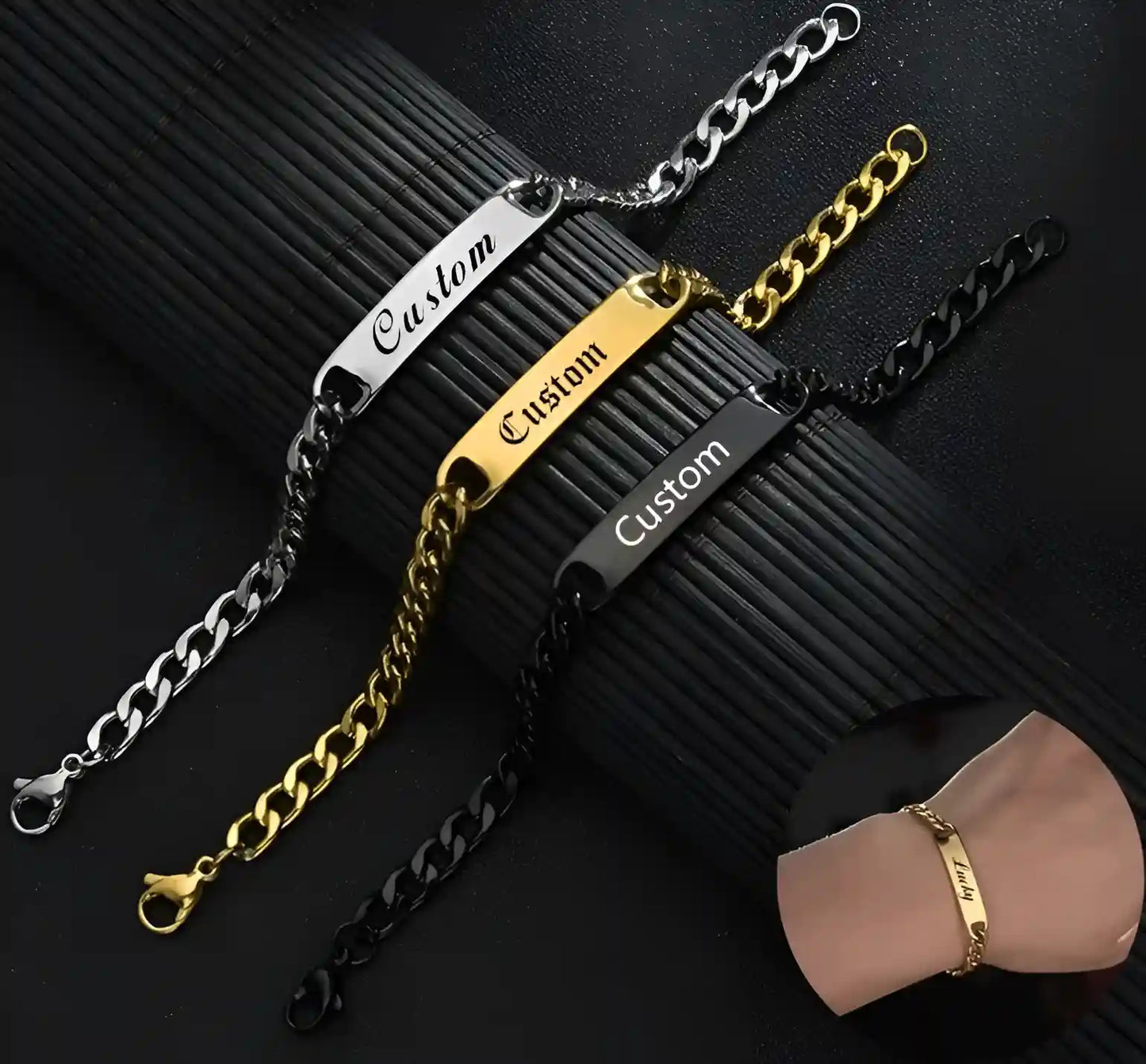 Named Chain Bracelet Original Chrome Polished