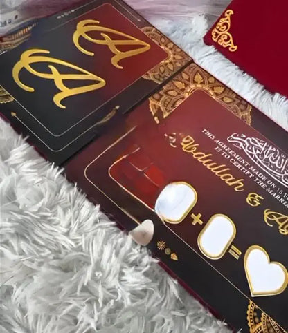 Three fold Acrylic Nikkah Book let with premium valvet box. Large Size A3 size