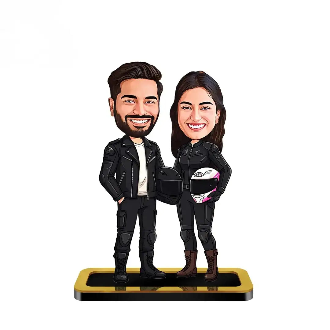 Rider Couple Caricature