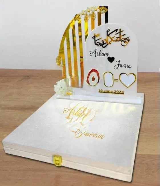 Personalized Acrylic Nikkah Thumb Board with Valvet Box