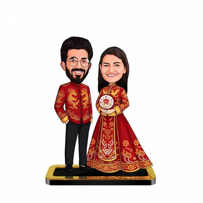 Chinese Traditional Couple Wedding Caricature