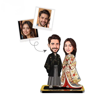Japanese Traditional Couple Wedding Caricature