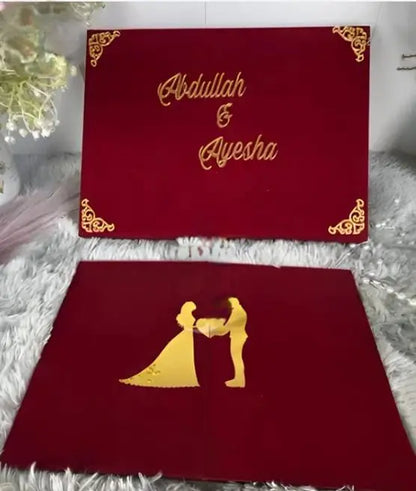 Three fold Acrylic Nikkah Book let with premium valvet box. Large Size A3 size
