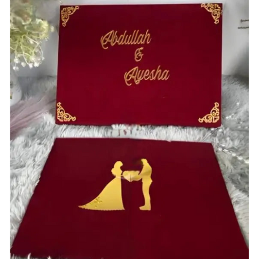 Three fold Acrylic Nikkah Book let with premium valvet box. Large Size A3 size