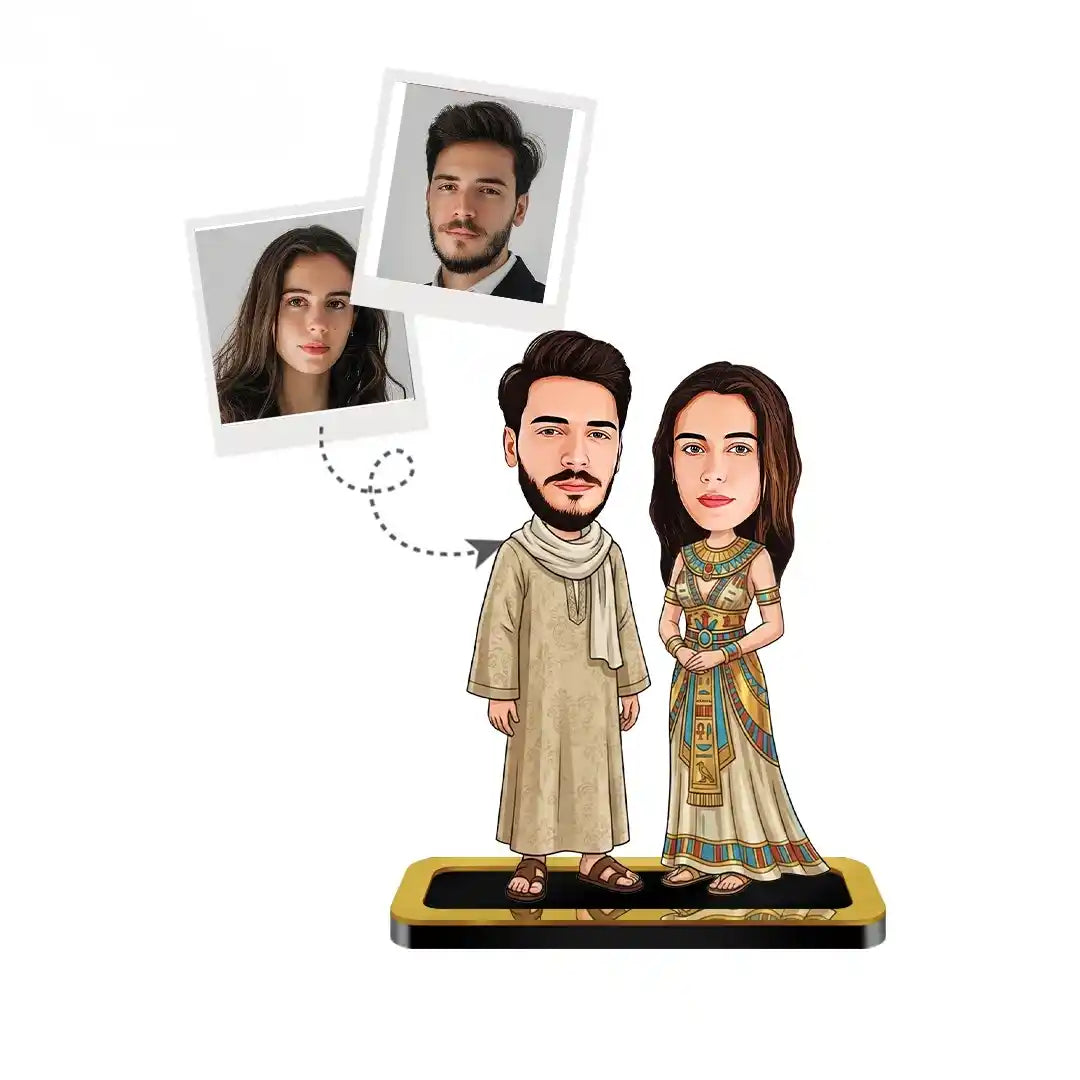 Egyptian-Style Couple Caricature