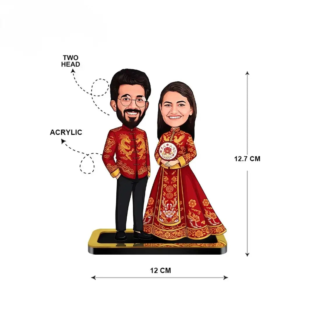 Chinese Traditional Couple Wedding Caricature