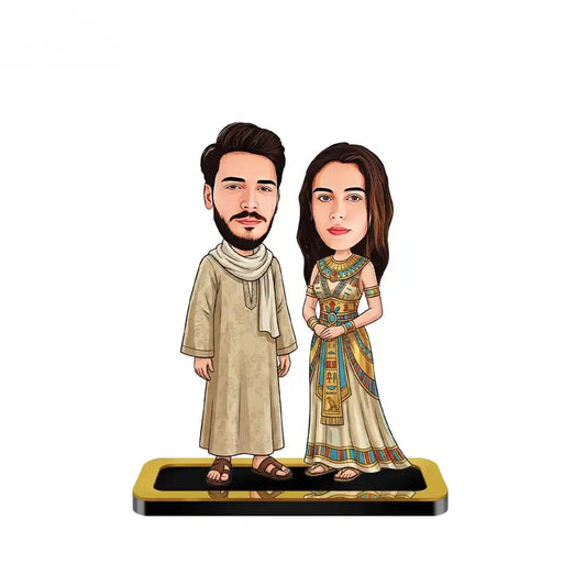 Egyptian-Style Couple Caricature