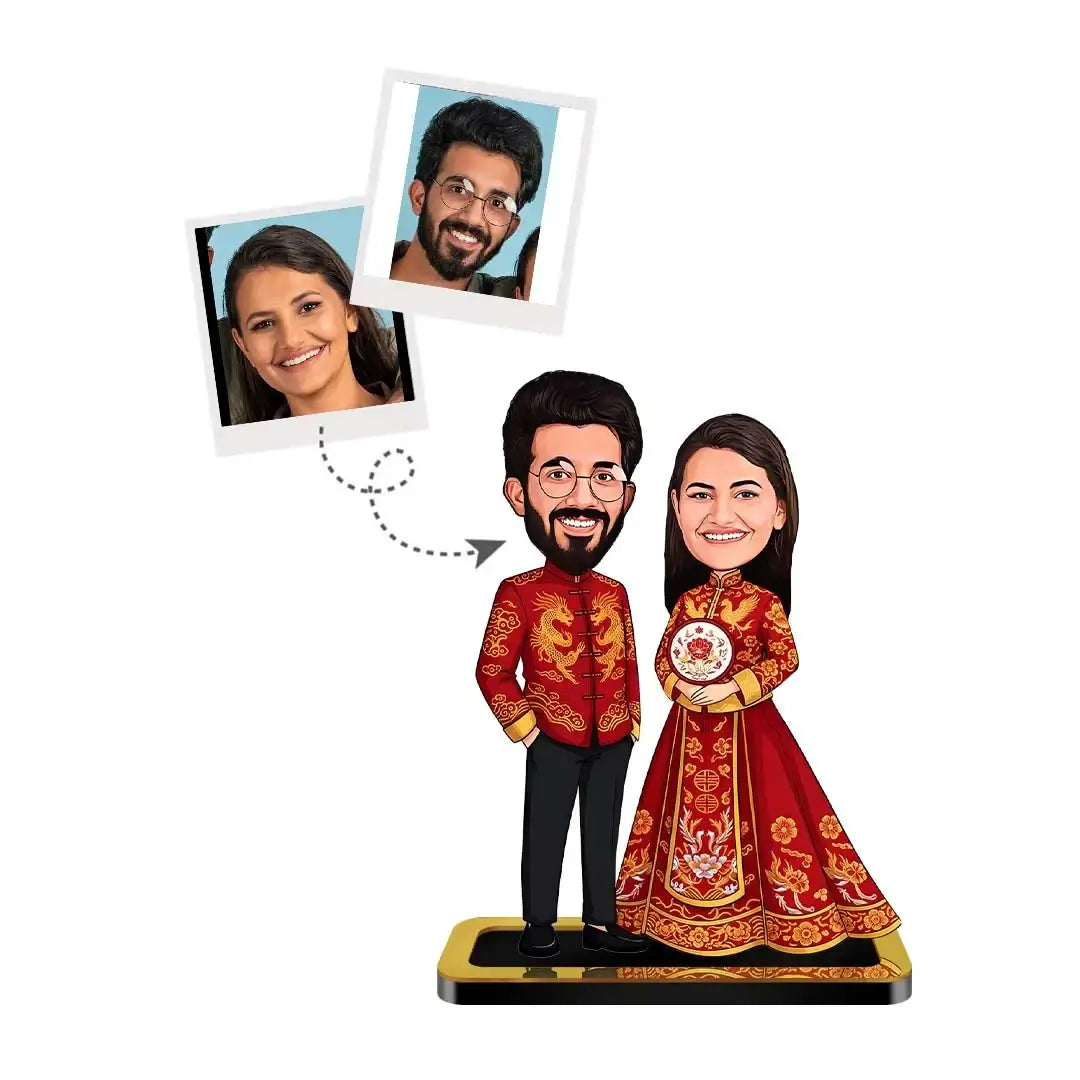 Chinese Traditional Couple Wedding Caricature