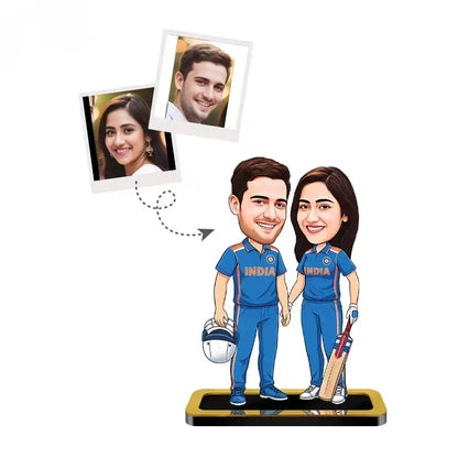 Cricket Theme Couple Caricature