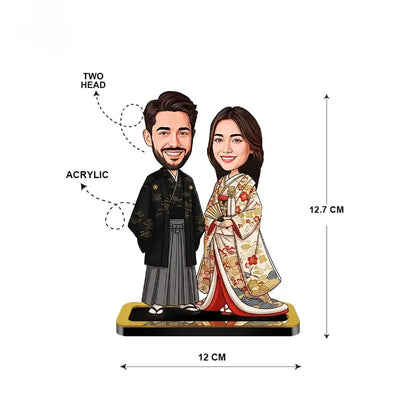 Japanese Traditional Couple Wedding Caricature