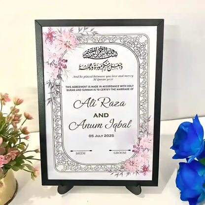 Custom Floral Nikkah Frame