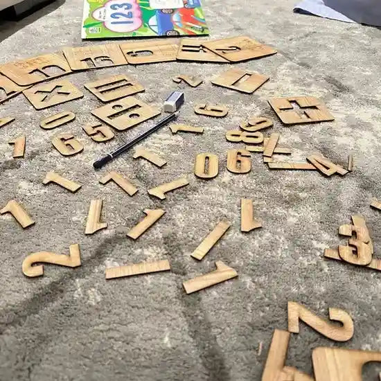Kids Wooden Drawing Stencils English/Urdu/Mathematics Alphabets Learning