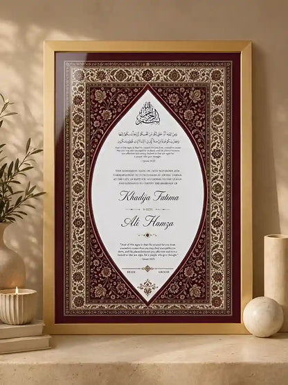 Royal Kashmiri Carpet Nikah Frame