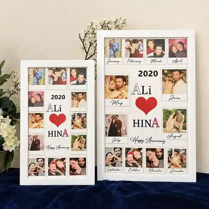 Best Anniversary Gift – 12 Months Couple Polaroid Memory Frame