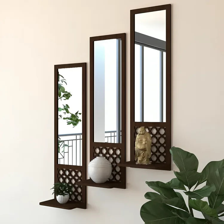 Rectangle Floating Shelf with Acrylic Mirror