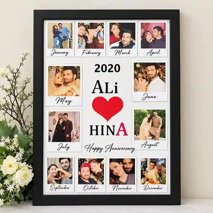 Best Anniversary Gift – 12 Months Couple Polaroid Memory Frame
