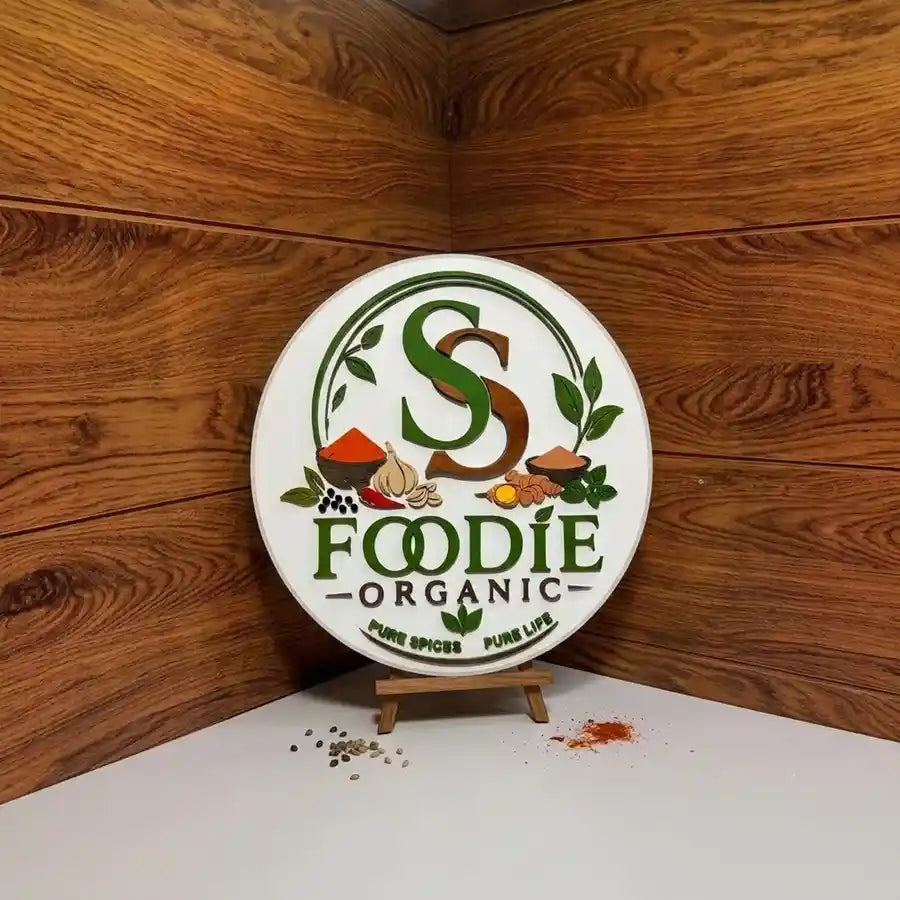 Customised Heritage Wooden Name & Logo Frame