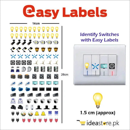 Easy Switch Labels, 3D Switch Identifiers, Switch Stickers Multicolor (119 Pcs)