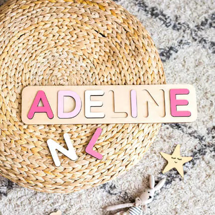 Customized Name Puzzle, Toys for Toddler, Baby Shower, New Baby Gift, First Birthday Gift